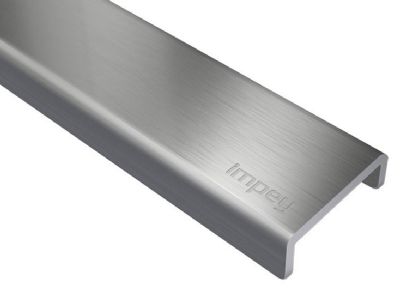 IMPEY AQUA-DEC LINEAR DRAIN 1, 3 & 4 - 800mm 'ELEMENT' BRUSHED STAINLESS STEEL INSERT TOP with VERTICAL OUTLET, LNR80SBSS/V